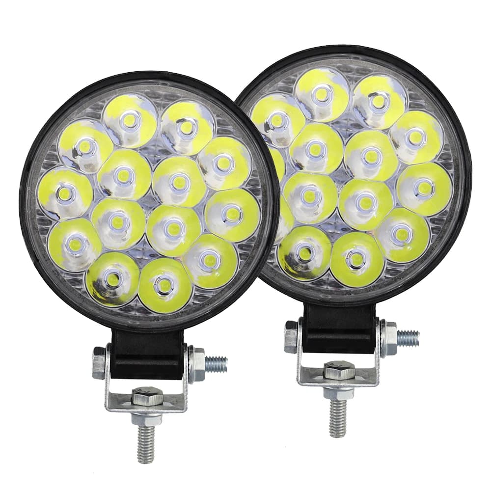 Mini lampe Led ronde de travail, phare de voiture, anti-brouillard, pour la conduite, la nuit, 12/24V, 42W