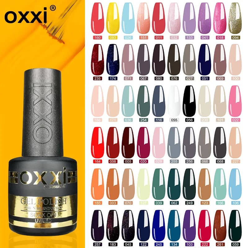 OXXI 8ml Vernis Semi-Permanent 60 Couleurs, Vernis à Ongles Semi-Permanent, Manucure Gel UV, Émail Soak-Off, Vernis Hybrides Gellac Nouveauté