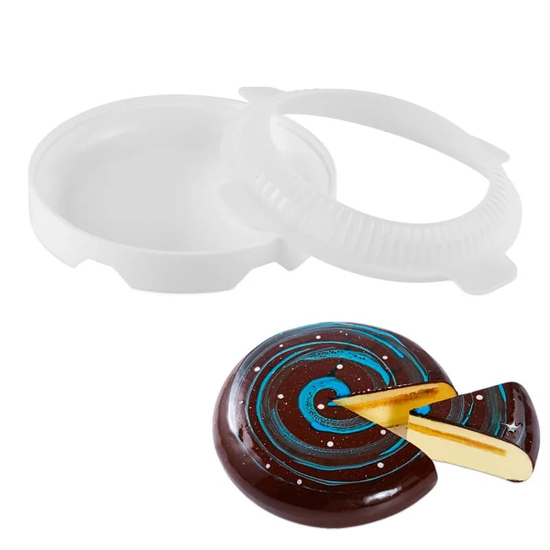 Moule à Gâteau Rond en Silicone Eclipse pour Mousse, Crème Glacée, Mousseline de Soie, Poêle de Cuisson, Accessoires de Décoration, Outils de Cuisson, 1 Ensemble