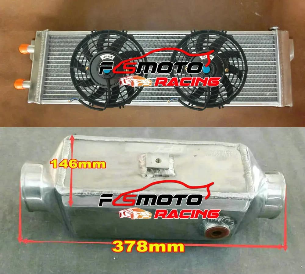 FMIC-Dissipateur thermique liquide universel en aluminium, refroidisseur intermédiaire eau-air turbo 13.75 "x 4.75" x 4.25 "& 21" x 6.6 "x 2.25" ou avec ventilateurs
