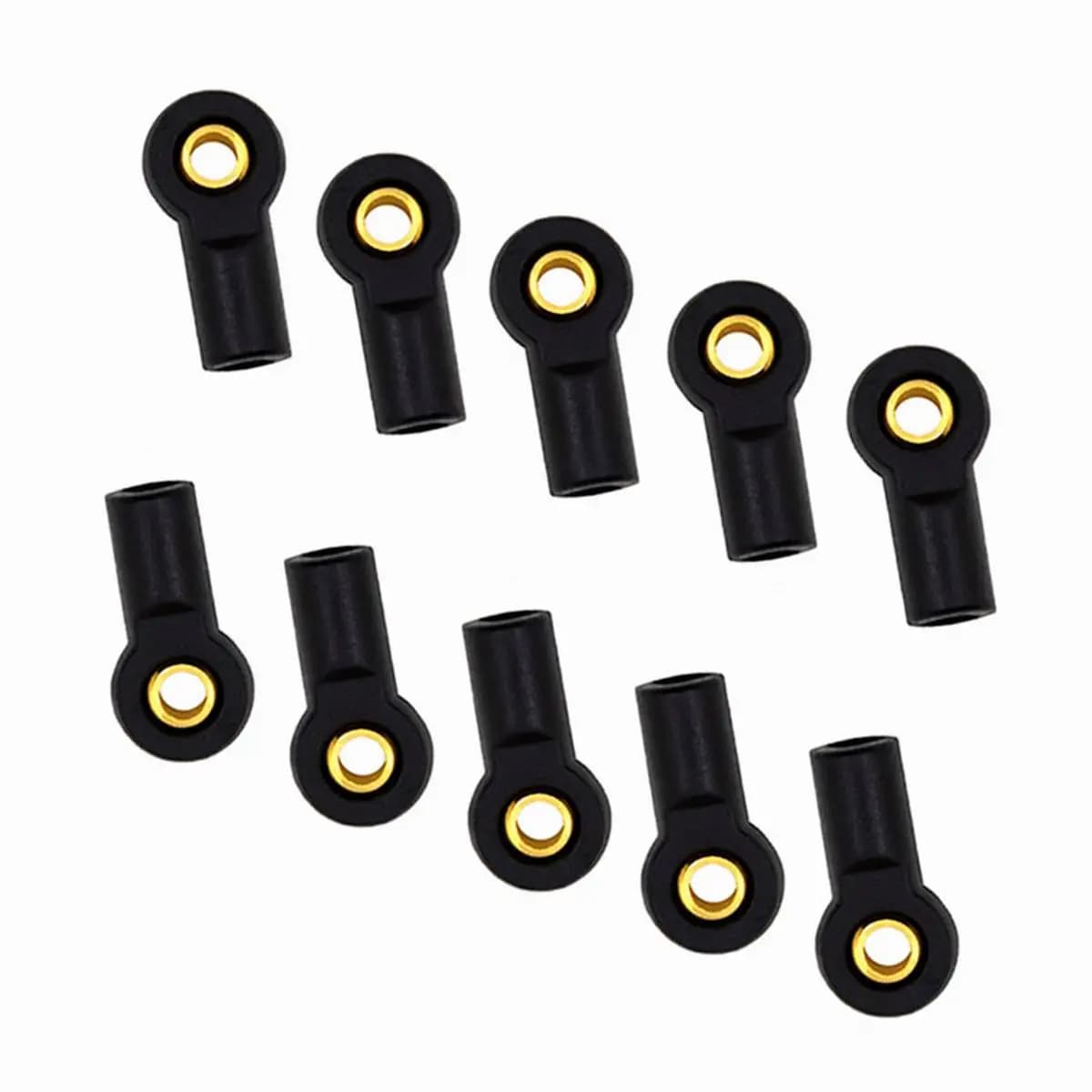 Joint à rotule universel M3 3mm, support de tête en plastique noir à bout court pour bateau RC 1/8 1/10/voiture/avion/camion/Bumosquito, 10 pièces