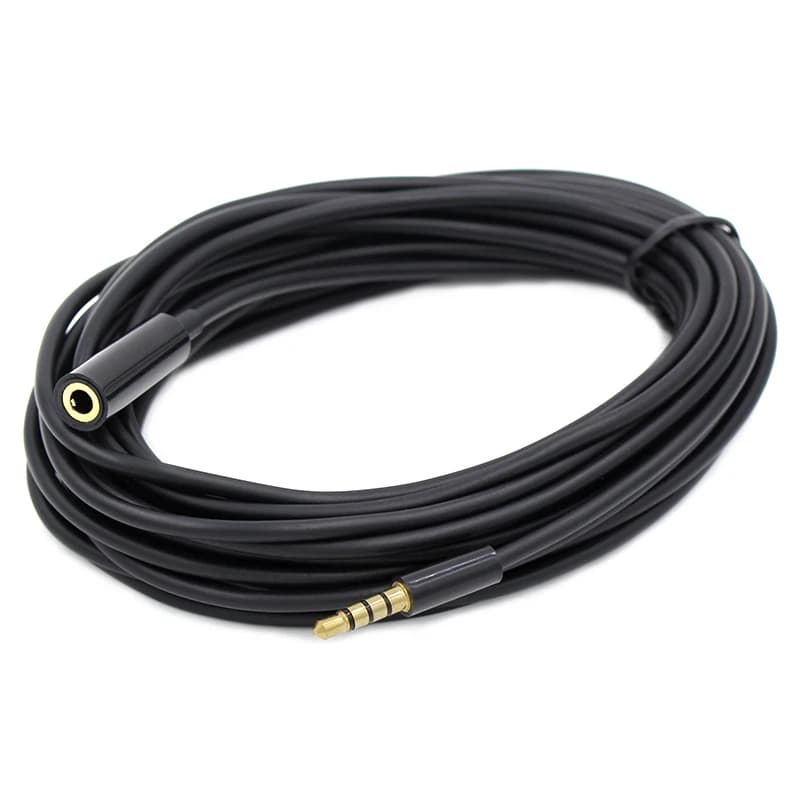 Câble d'extension Audio 4 pôles mâle vers femelle, 5m, 16 pieds, 3.5mm, cordon d'extension Audio pour écouteurs, casque et téléphone portable