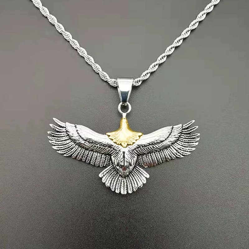 Pendentif aigle tendance en argent 925 pour hommes, collier rétro Style Punk, ras du cou aigle volant, accessoires de fête, cadeau pour petit ami