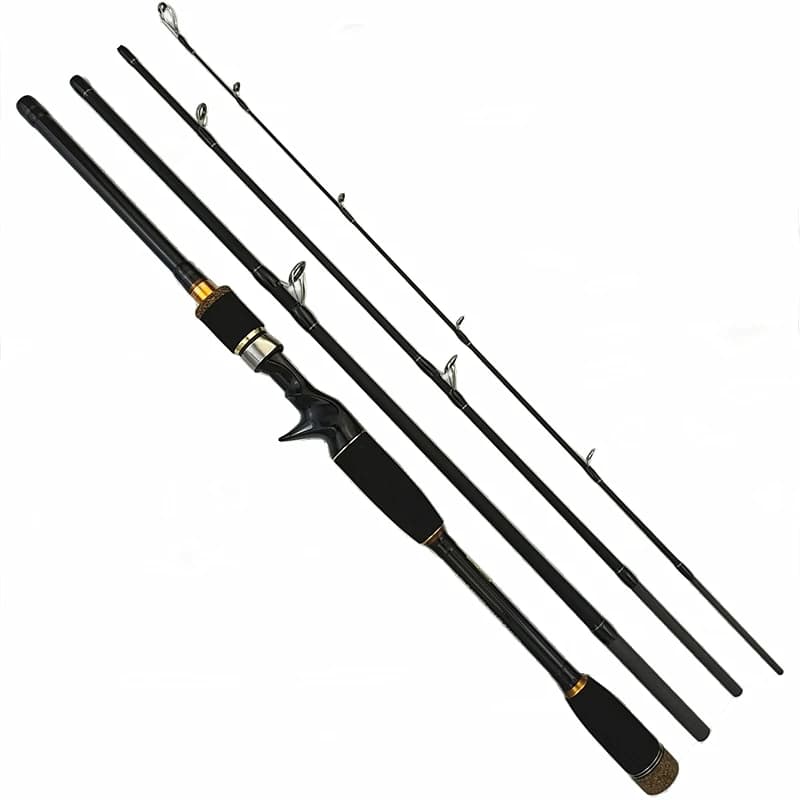 Canne à pêche portable en carbone 4 sections Dominate 2.1/2.4/2.7/3m, action rapide, puissance M, pour lancer des leurres 10-25g
