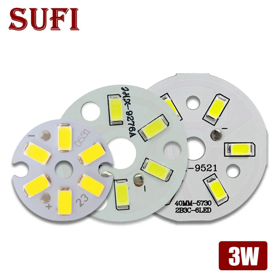 Source de lumière blanche chaude pour ampoule LED, SMD5730, PCB 3W, 23mm, 32mm, 40mm, 44mm, blanc naturel, 10 pièces