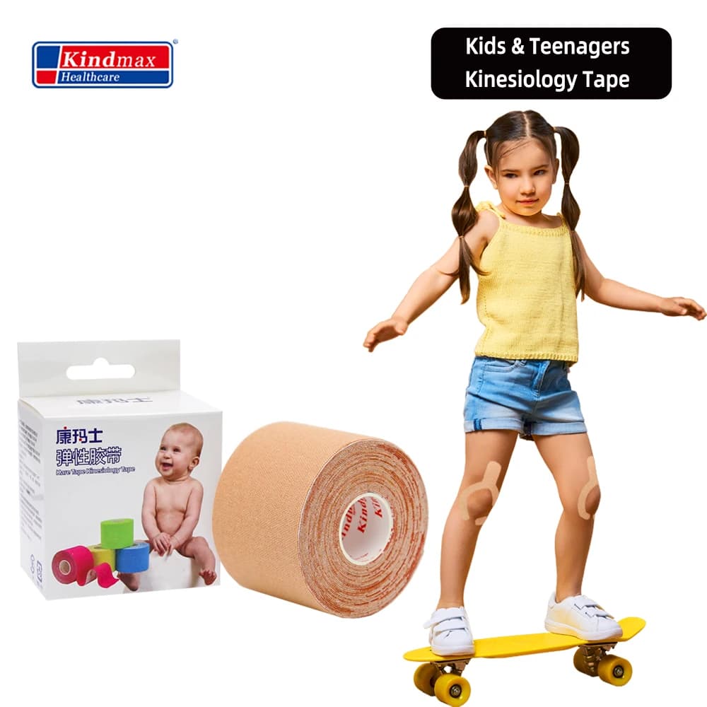 Kindmax-Bande de kinésiologie hypoallergénique pour les peaux sensibles, adaptée aux enfants et aux adolescents, facile à perfectionner