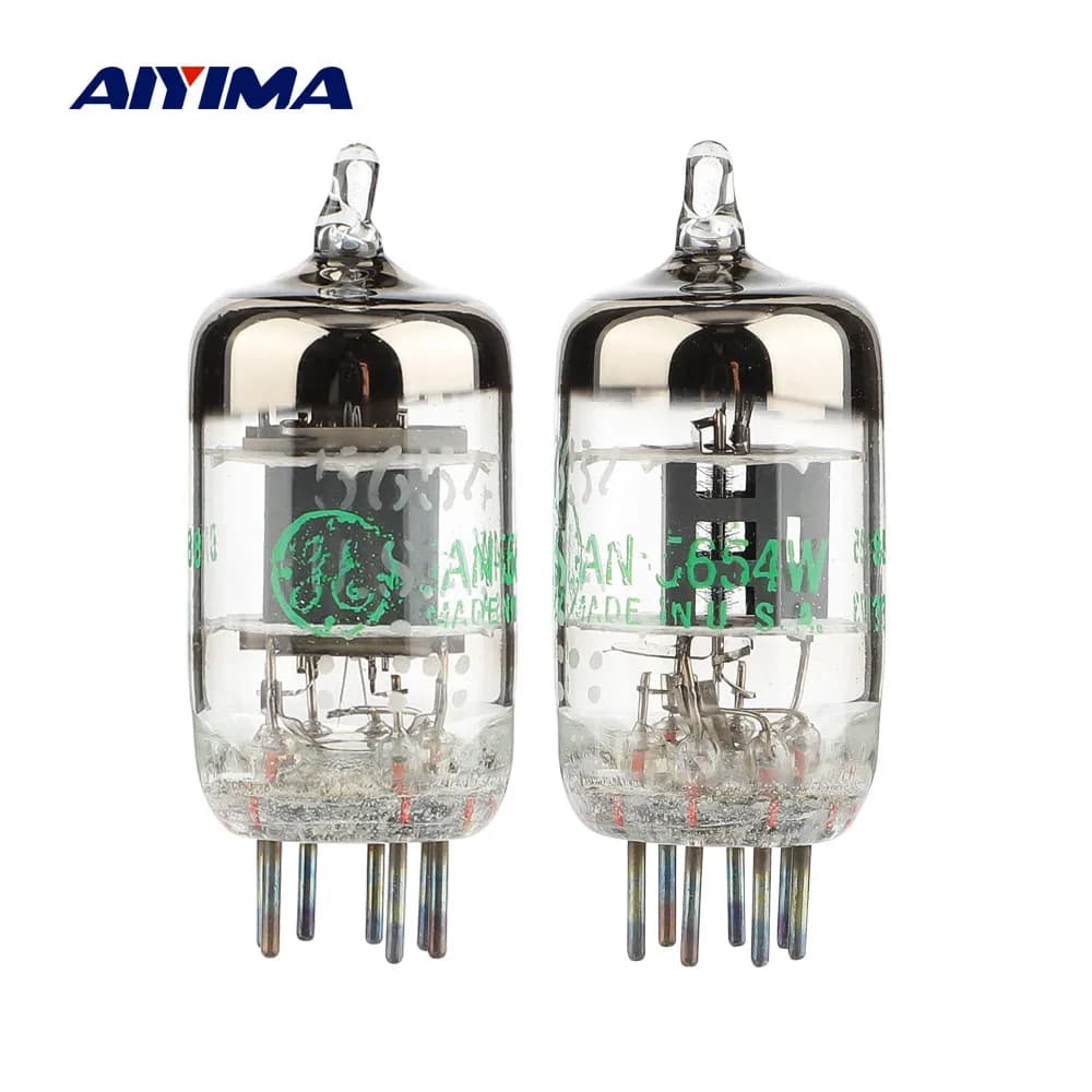 AIYIMA 2 pièces GE 5654W GE5654 Valve de Tube à vide mise à niveau de Tube électronique sous vide pour amplificateurs Audio 6J1 6m1 6AK5 6J1P EF95