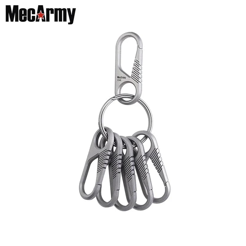 MecArmy – Kit de porte-clés CH6K, Mini mousqueton innovant en titane, anti-corrosion et antirouille, pour le transport quotidien