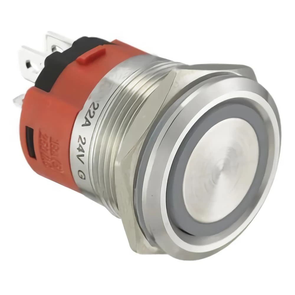 15 Amp 2NO 22mm pio Cap Verrouillage Bouton Poussoir Joli 12V LED Étanche En Acier Inoxydable Rond De Verrouillage GQ22AF-11EZ/S