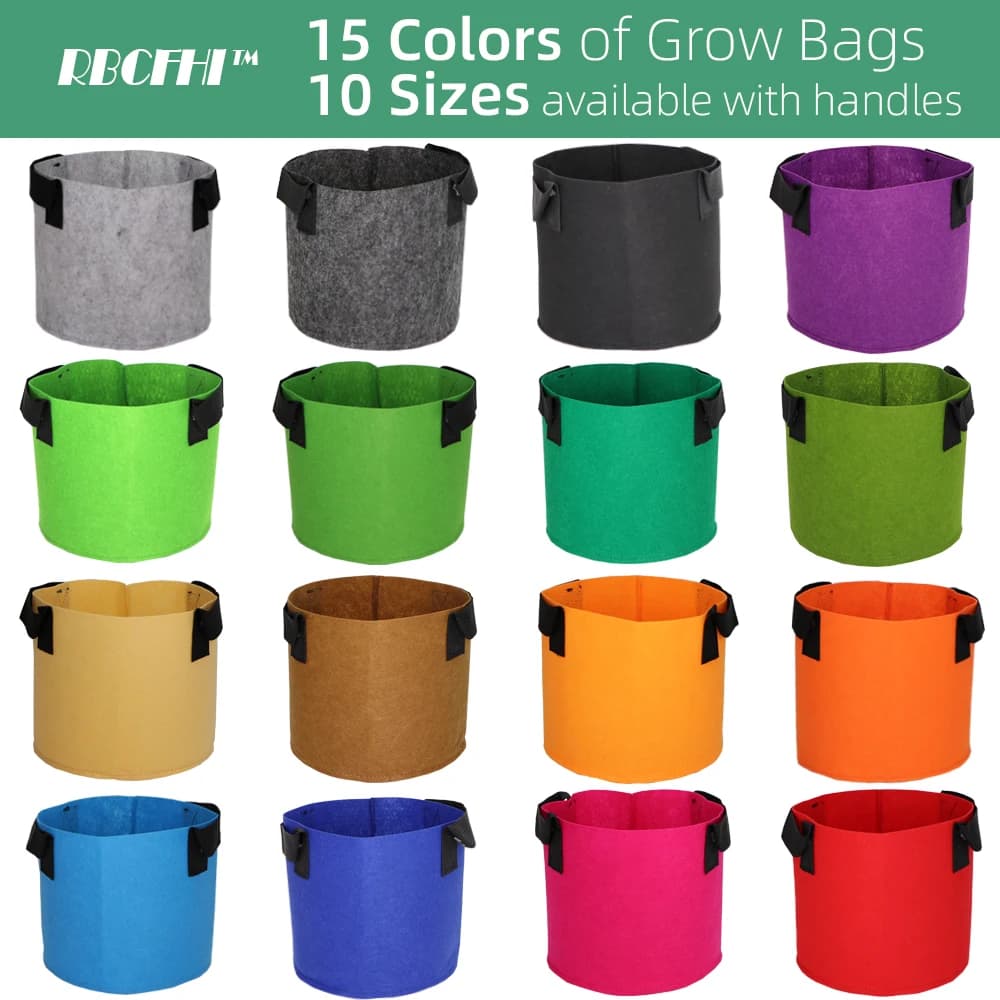 RBCFHI 1-20 gallons coloré plante poussent sacs fleur légumes aération plantation Pot conteneur jardinage plante pochette avec poignées