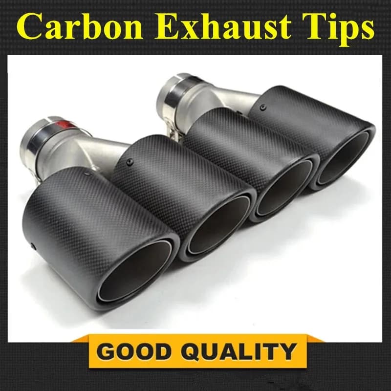Embout de Silencieux d'Échappement Universel en Fibre de Carbone Mat, Double Accès, Quad, 1 Pièce