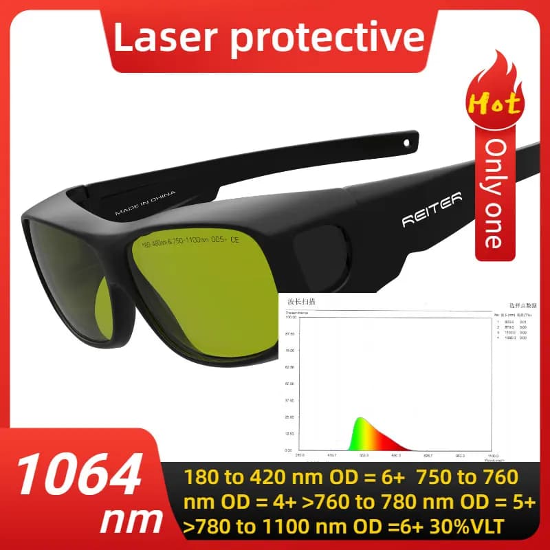 Lunettes de protection laser infrarouge 1064nm, 650nm, pour l'épilation, rouges, 532nm, vertes, 450nm, bleues