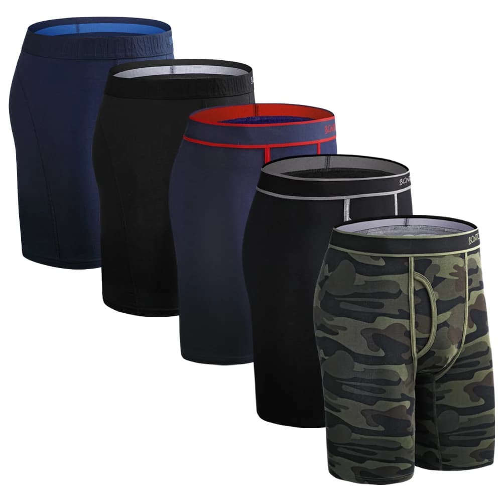 Lot de 5 Boxers pour Hommes, Sous-vêtements en Coton, Culottes Masculines, Boxershorts Homme, Sous-vêtements de Haute Qualité