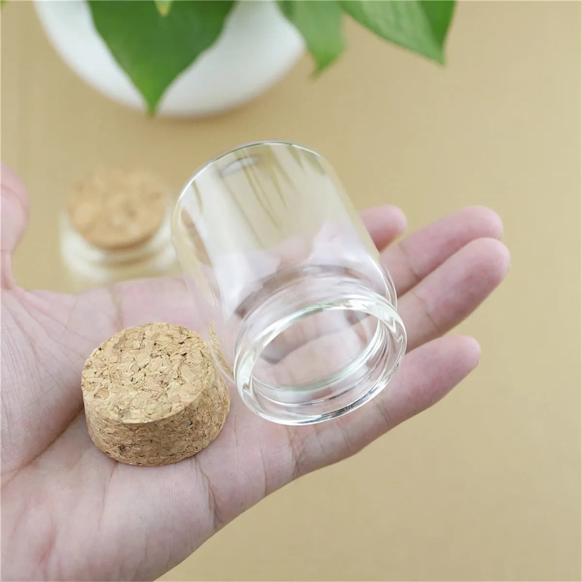 Bouteille en verre avec bouchon en liège, bocaux de stockage d'épices, bricolage, artisanat, beaucoup, 47x60mm, 60ml, 6 pièces