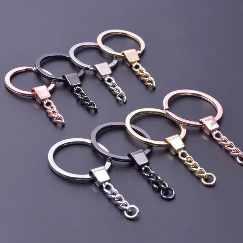 5/10/15 pcs/Lot porte-clés porte-clés pour la fabrication de bijoux porte-clés accessoires longs porte-clés ronds bricolage en gros matériel quatre couleurs