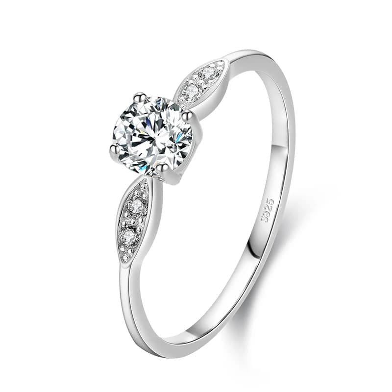 Modian – bague de mariage romantique en argent Sterling 925 véritable, ronde en zircone, classique, pour femmes, bijoux fins de fiançailles, cadeau