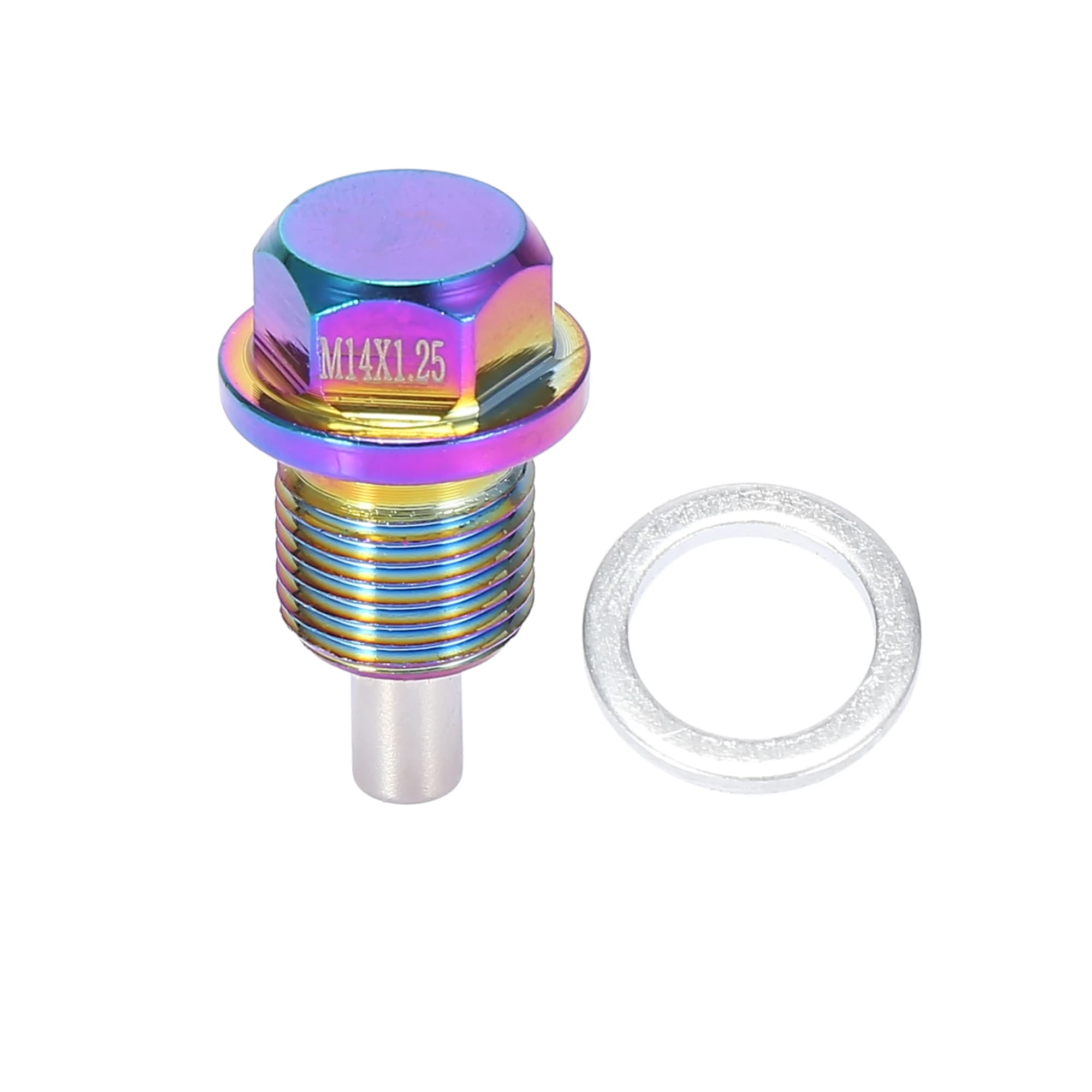 Uxcell – bouchon de vidange d'huile magnétique multicolore M14x1.25, vis à boulons avec joints pour voiture universelle, 1 jeu