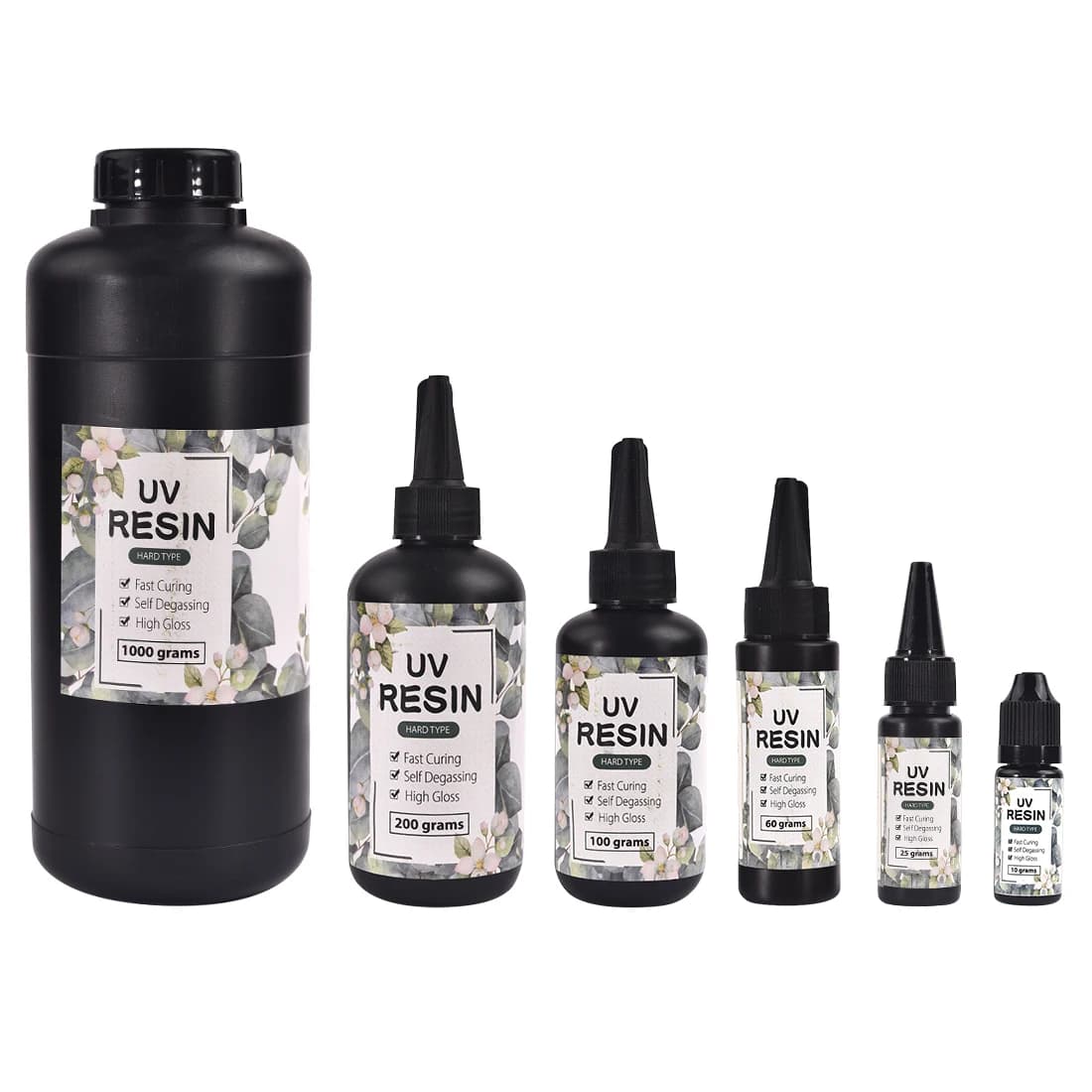 Colle de résine UV à séchage rapide pour bijoux, durcissement ultraviolet, durcissement solaire, activé par la lumière du soleil, bricolage dur, gel, 10g, 15g, 25g, 60g, 100g, 200g