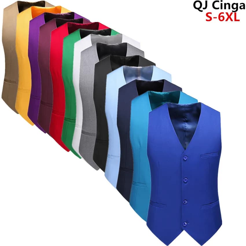 Gilet bleu Royal pour hommes, flambant neuf, coupe cintrée, col en V, robe formelle pour hommes d'affaires, mariage, smoking, Chaleco Hombre 6xl