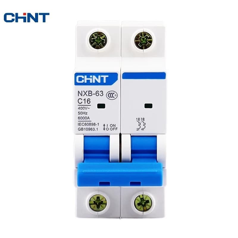 Disjoncteur l'inventaire C 6 10 16 20 25 32 40 63A protecteur de surcharge DZ47 C Commutateur d'air de style CHNT CHINT NXB-63 2P AC 230/400V