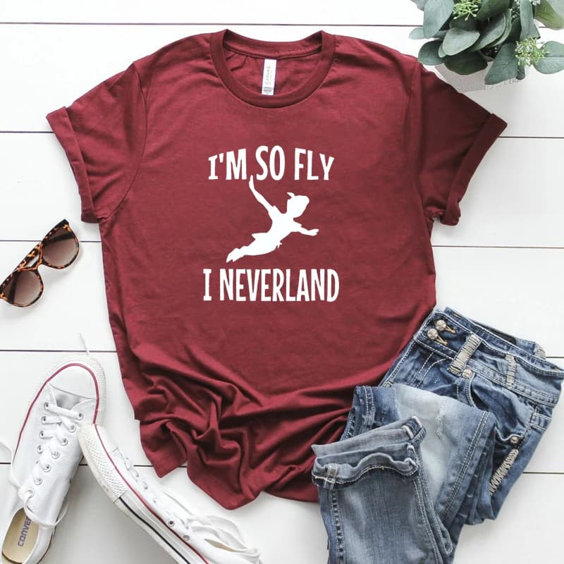 Peter Pan je suis si mouche je Neverland T-Shirt femmes Peterpan Neverland graphique T-Shirt capitaine crochet Jake Neverland Pirates chemise