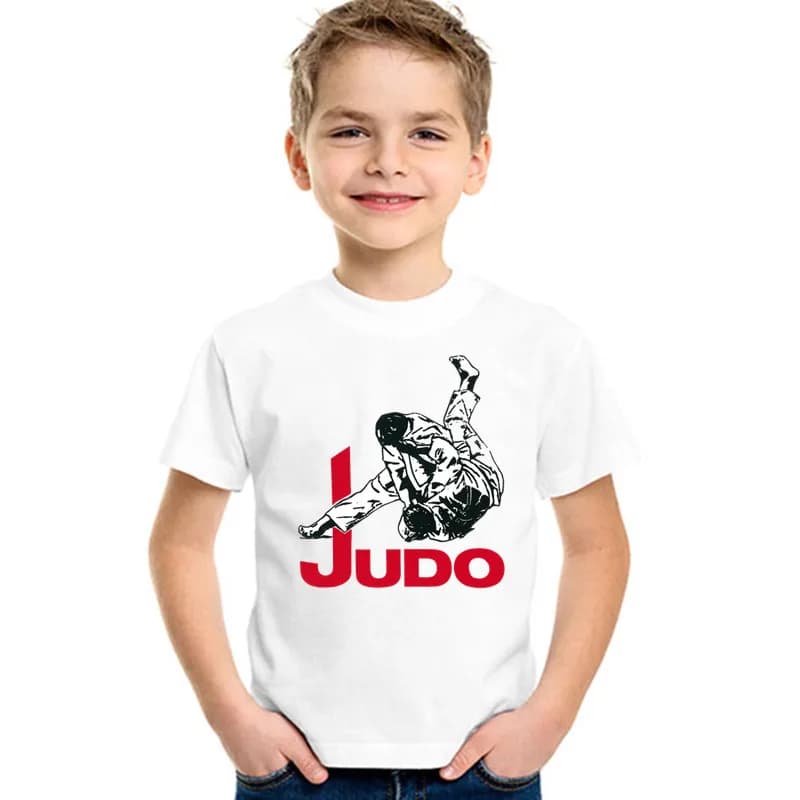 T-shirt imprimé évolution du judo pour garçons et filles, vêtements d'été décontractés à manches courtes pour enfants, nouvelle mode, bébé, enfants, Y-HKPHighly