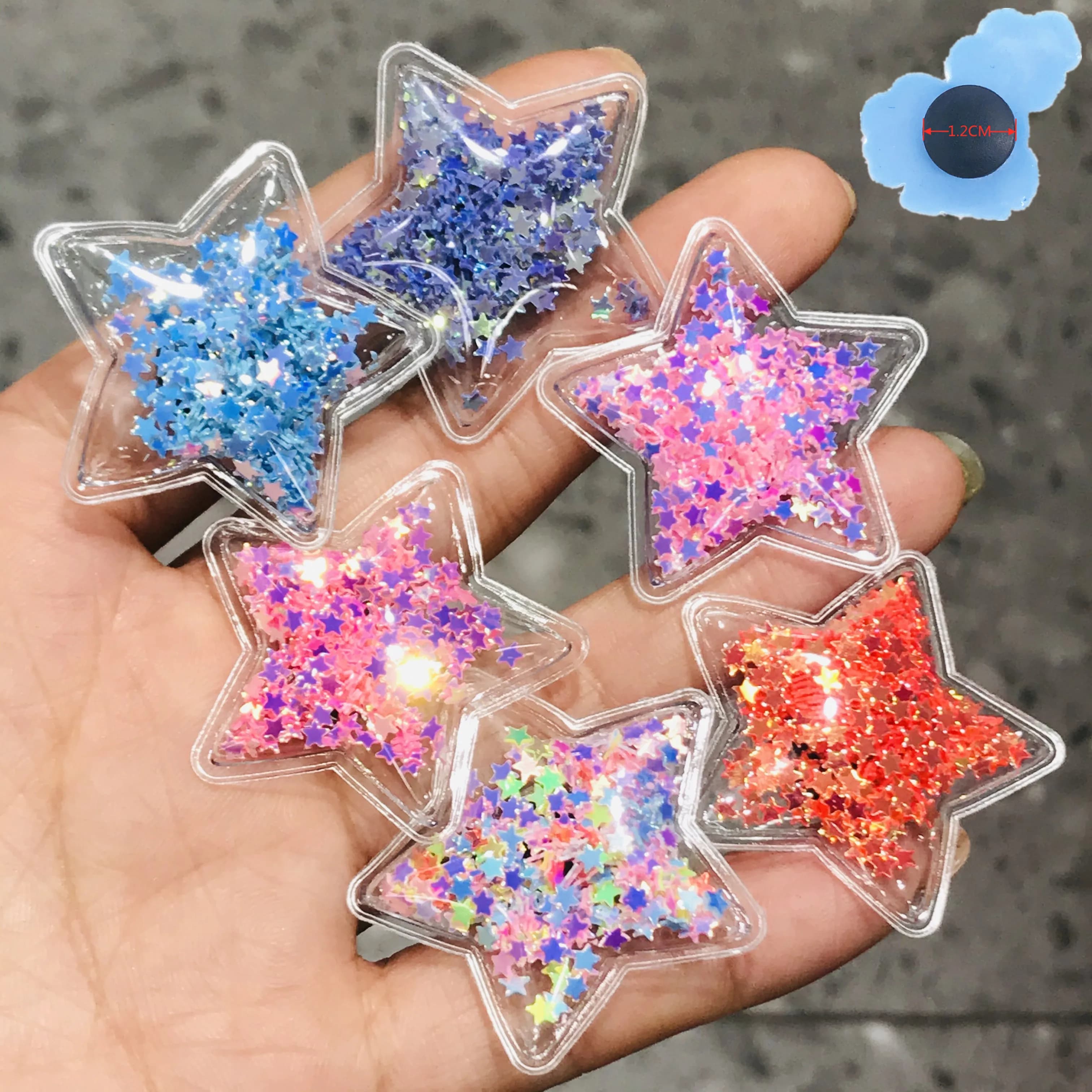 Offres spéciales 1-19 pièces étoiles brillantes enfants chaussures de jardin décoration résine chaussures breloques pour enfants boucle cadeaux de fête