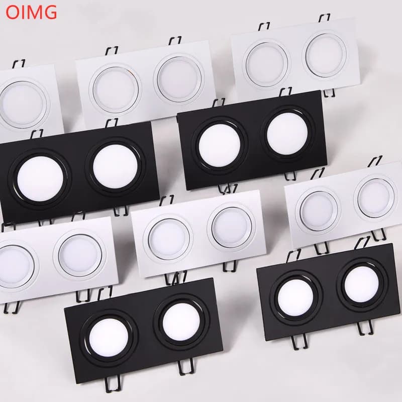 Anti-absorbe ouissement Double Carré Dimmable LED Downlight COB Encastré LED Plafonnier Spot 20w 24W 30W AC85-265V Éclairage Nik