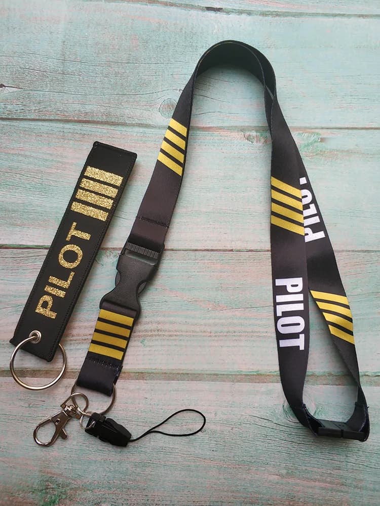 Porte-clé avec sangle de cou pour pilote d'airbus, cordon pour porte-carte d'identité, 2 pièces, Boeing 737, Cessna