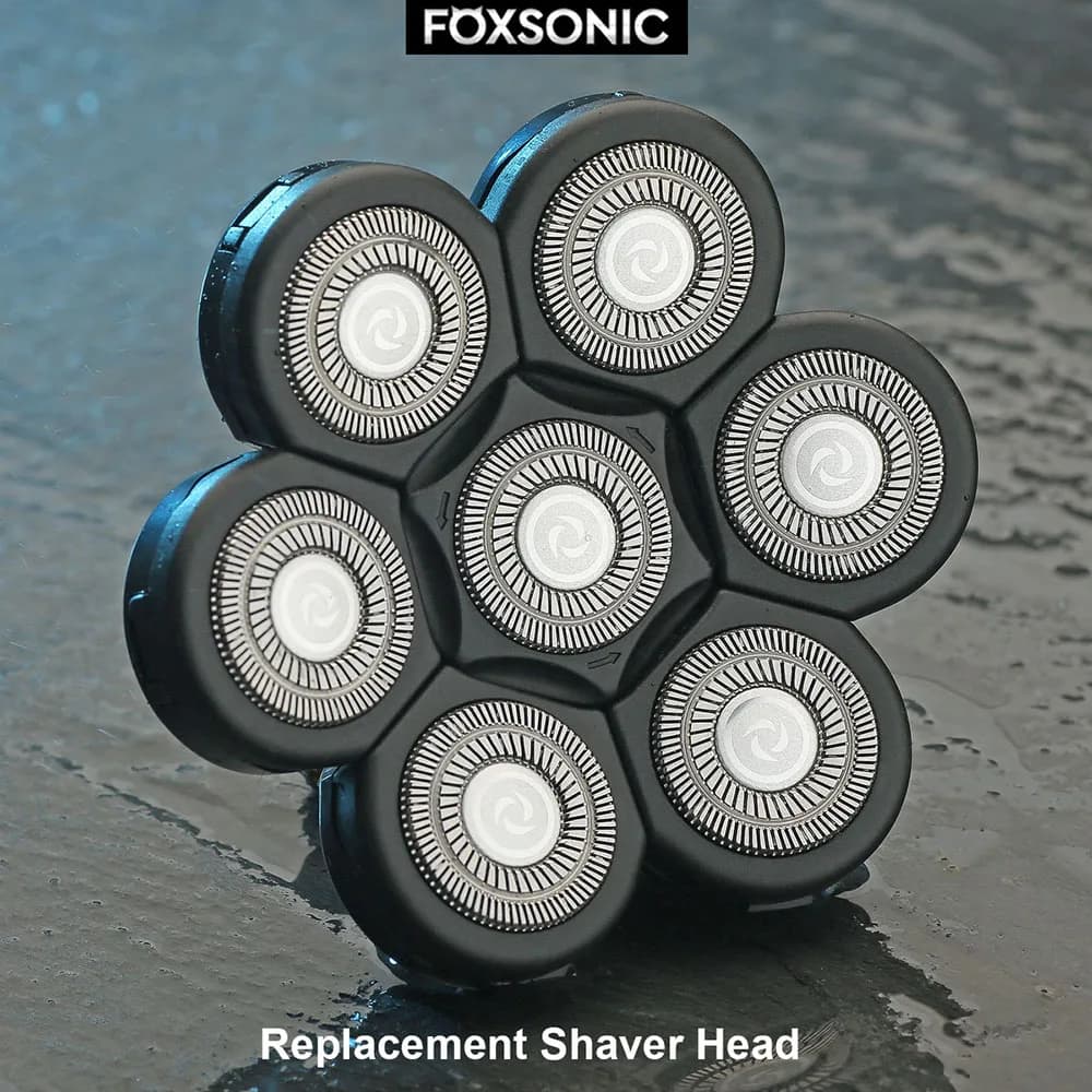 FOXSONIC tête de rasoir de rechange rasoir électrique 7D indépendamment 7 têtes flottantes lame de rasoir étanche en acier inoxydable