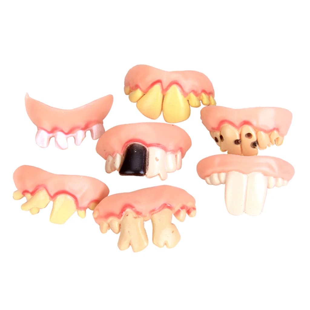 5 pièces drôle dents jouet fausse prothèse dentaire dents pourri Halloween prothèse blague Cosplay blague Costume pour adultes