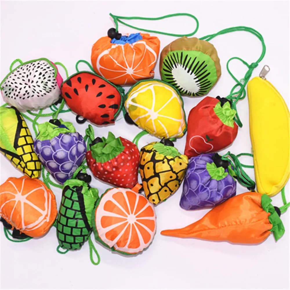 Sac de courses pliable en forme de fruit, sacs à main portables de grande capacité pour femmes, fourre-tout écologique réutilisable, sac cadeau, sac de rangement en Polyester