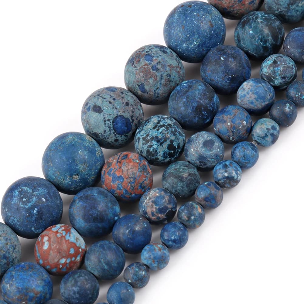 Perles en pierre naturelle Howlite, Turquoises bleues et mates, pour la fabrication de bijoux, accessoires pour bracelets, 15 ''4-10mm