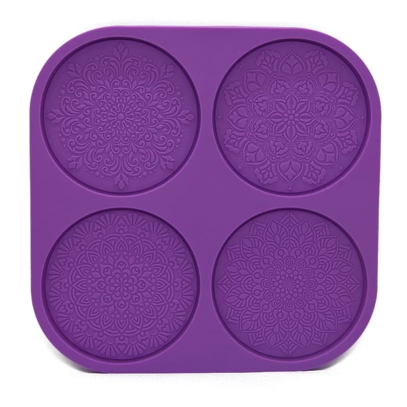 Moule de moulage en résine de Silicone, caboteur de fleur de Mandala, dessous de verre de fleur rond, moules de moulage en résine époxy, outil artisanal