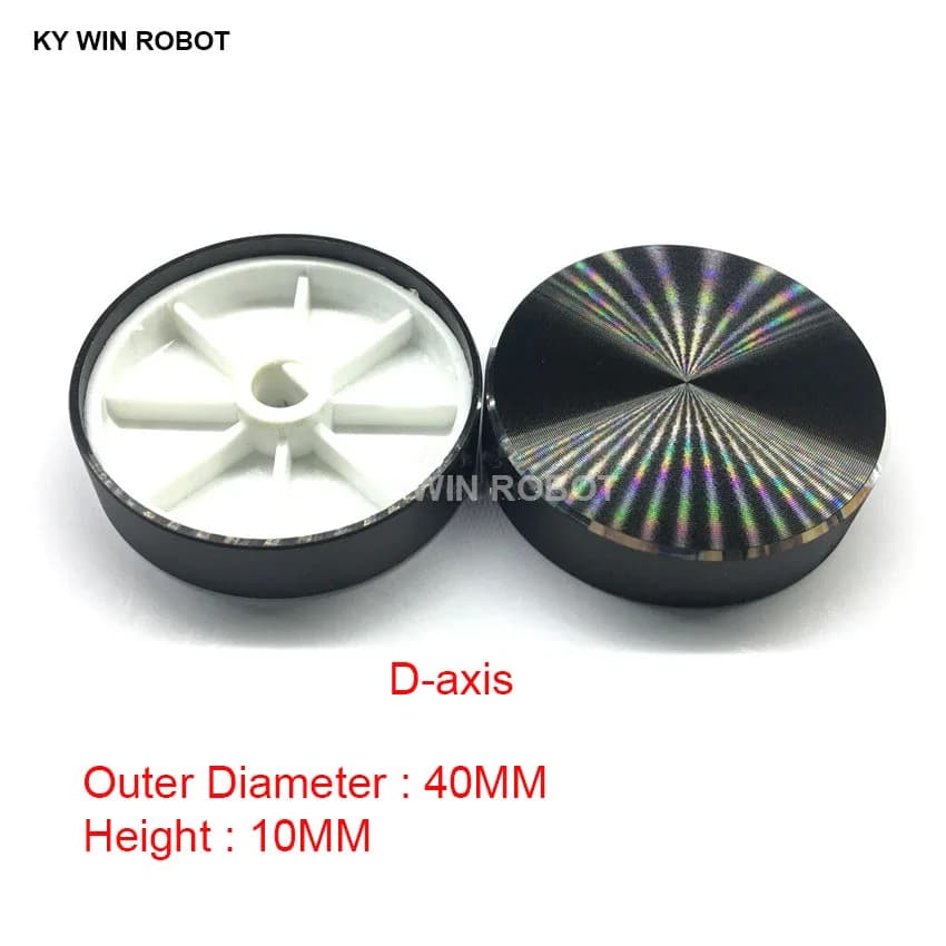 Bouton de potentiomètre en alliage d'aluminium, trou d'arbre 40x10mm 6mm, bouton de contrôle du Volume, bouton Audio noir (axe D), 1 pièce
