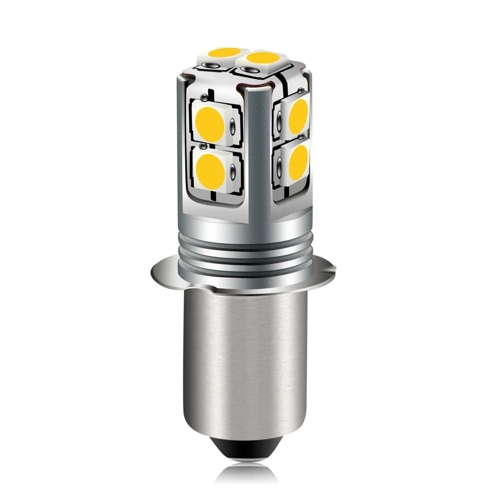 1 pièce Ampoule de remplacement Maglite E10 P13.5S PR2 3030SMD 6V-40V 9V 12V 18V 24V 30V 36V 40V pour lampe torche 4-9D 600Lm 6000K 4300K