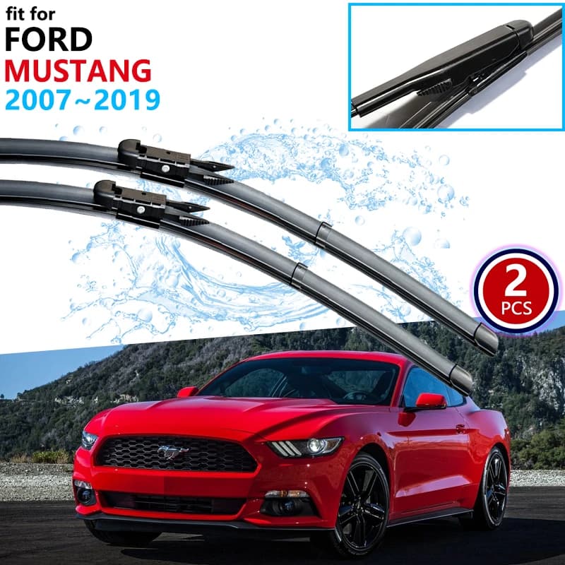 Balais d'essuie-glace de voiture pour Ford Mustang 2007 ~ 2019 2015 2016 2017 2018 2019 S550 EcoBoost Export GT, accessoires de pare-brise avant de voiture