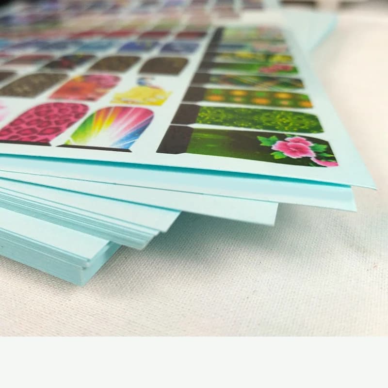 Nouveau papier autocollant de glissière d'eau bleu format A4 Transparent pour imprimante à jet d'encre autocollants de glissière d'eau Premium feuille de papier de transfert imprimable
