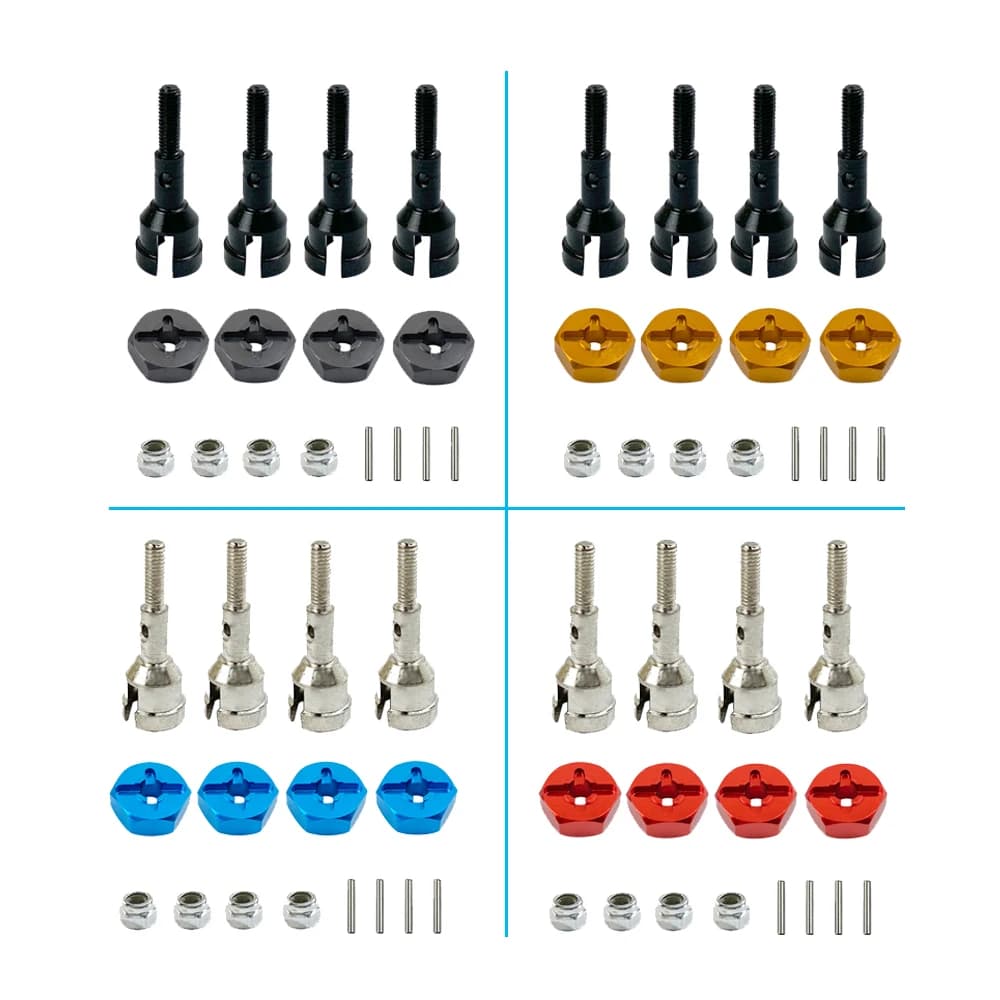 Ensemble de conversion de roue et moyeu de plongée hexagonal de 12mm, tourner 1/10 sur route pour WLtoys 1/18 A959 A969 A979 A959B A969-B pièces de mise à niveau de voiture RC