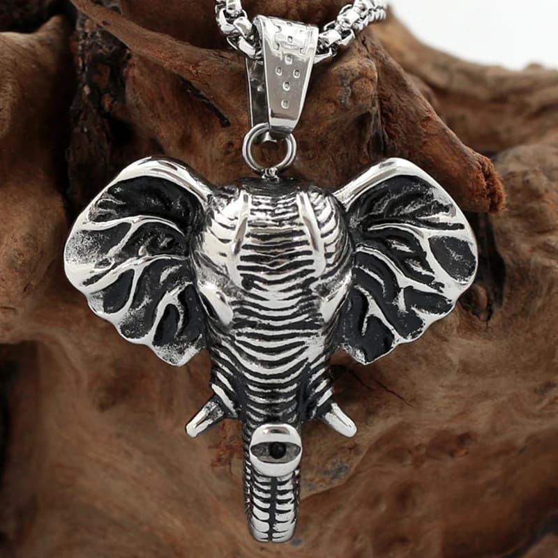 SION L-Collier pendentif éléphant en acier inoxydable pour hommes et femmes, pur, fait à la main, simple et à la mode, accessoires de bijoux