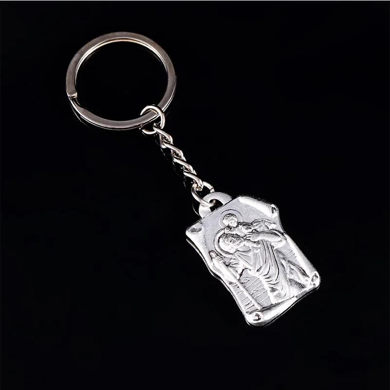 Porte-clés religieux de la Saint-Christophe, bijoux porte-clés de la vierge marie catholique, porte-clés cadeau de bijoux pendentif