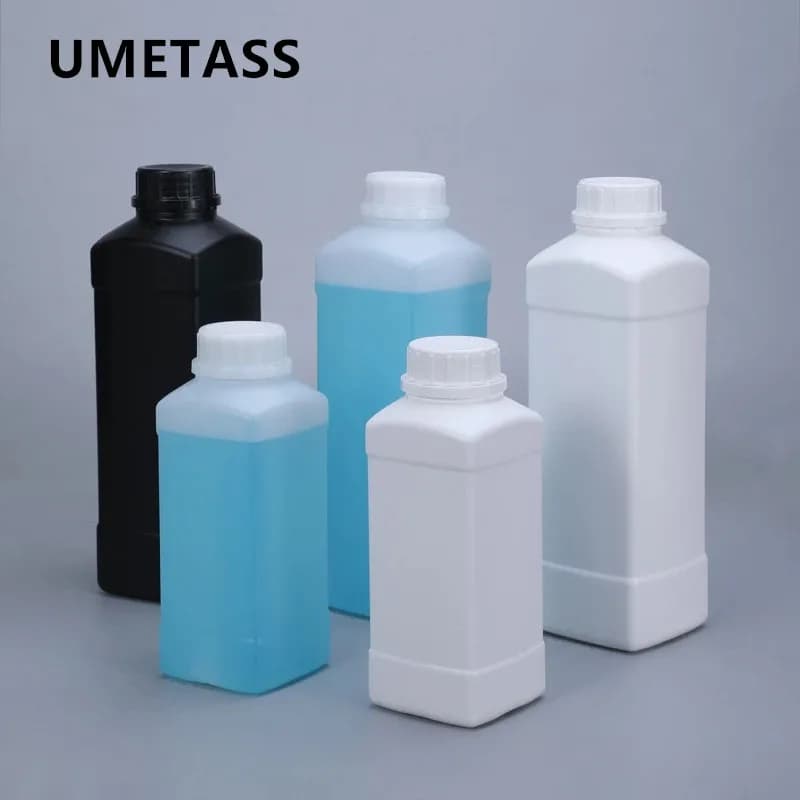 Bouteille carrée vide de 500ML 1000ML, récipient en plastique HDPE de qualité alimentaire avec couvercle pour shampoing, Lotion, maquillage, étanche