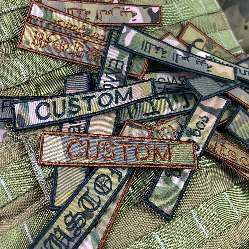 Ruban de nom de patch personnalisé Multicam, cadre à crochet et boucle, broderie, texte multi-caratres, couleur hébreu, cyrillique, russie, espagne, France