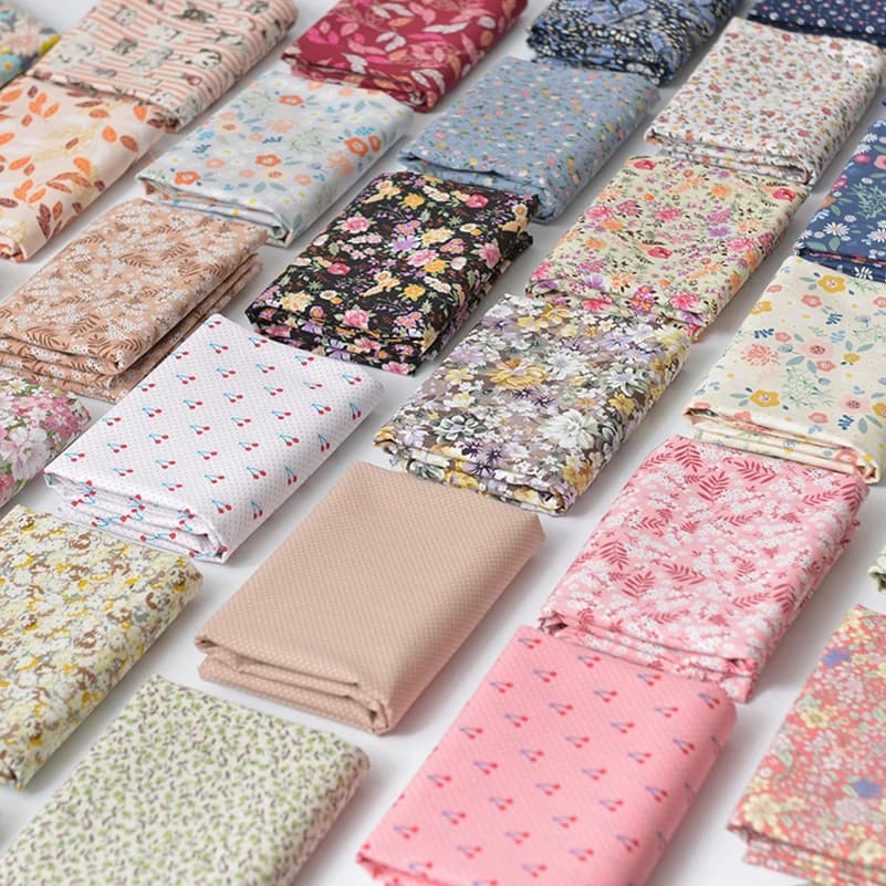 Tissu fin en popeline de coton imprimé Floral, pour bricolage de vêtements pour enfants, accessoires faits à la main au mètre 140x50cm