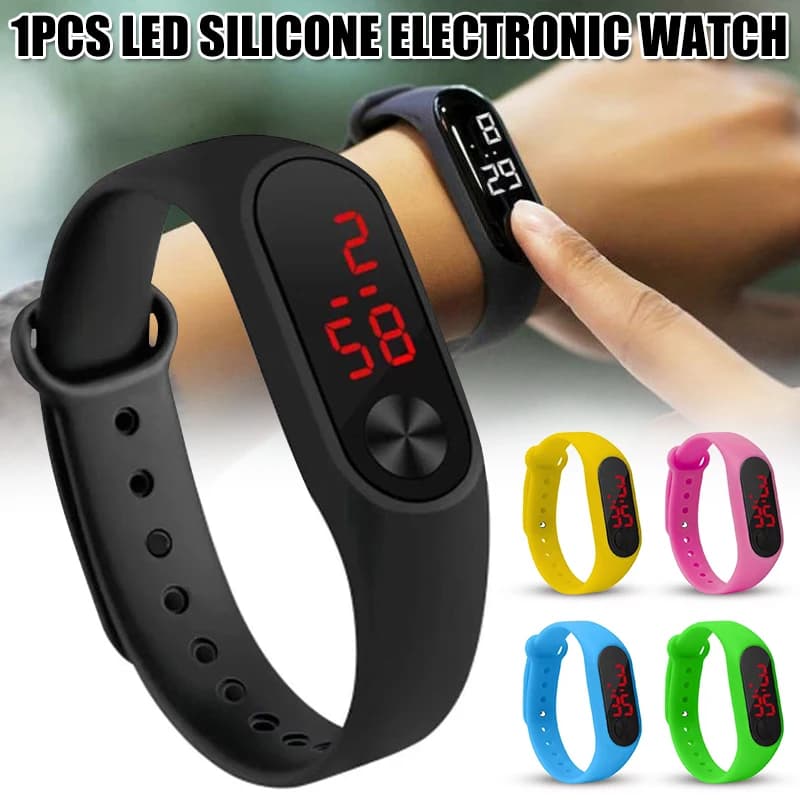 Montre pour femme montre-bracelet en Silicone pour hommes et femmes montres électroniques couleurs bonbons LED montre de sport décontractée montre pour homme