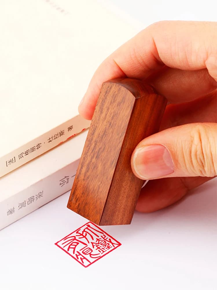 Tampons Hanko personnalisés en bois, fait main, sceau carré personnalisé, chinois, japonais, anglais, cadeau
