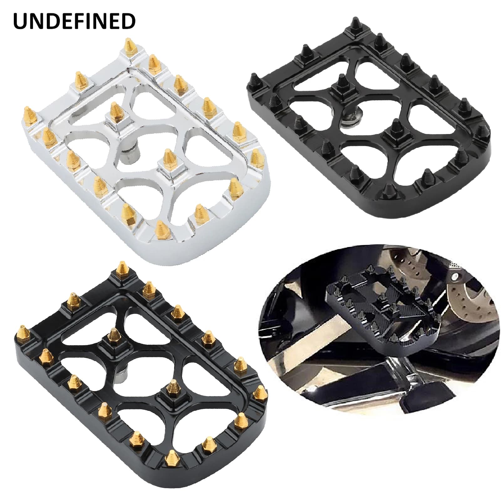 1 pièce de couvre-pédale de frein MX doré CNC, grands repose-pieds pour Harley Touring Electra Glide Road King Softail Dyna