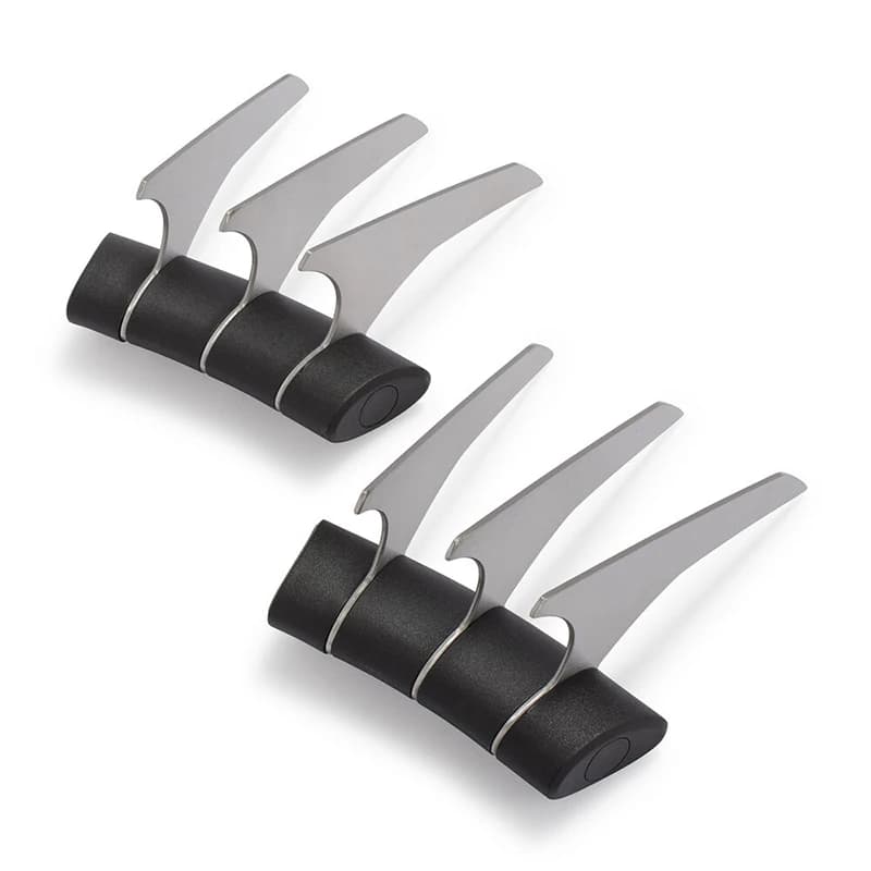 Lot de 2 griffes à déchiqueter la viande pour barbecue, en acier inoxydable, noires, pour porc déchiqueté
