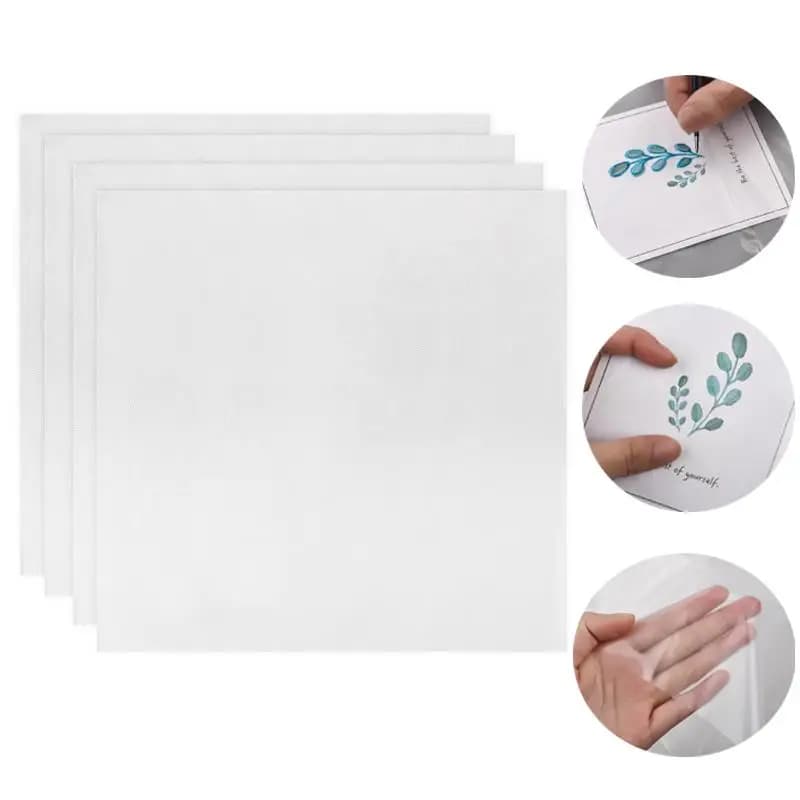 Ensemble de 4 pièces de stabilisateur de broderie Soluble dans l'eau, lavage à l'eau froide, Film Soluble dans l'eau, support de broderie, fabrication artisanale