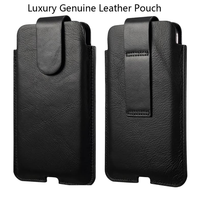 Étui universel en cuir véritable pour homme de 4,7 à 7,2 pouces pour iPhone 17, 17 Pro, 16, 16 Pro, 15, 14, 13 Pro Max – Pochette de ceinture pour smartphone